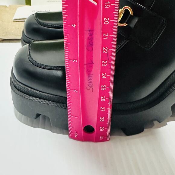 Gucci Horsebit Bootie 37/ US 7 Black Leather Platform Ankle Boots NIB $1,590 - Picture 11 of 15